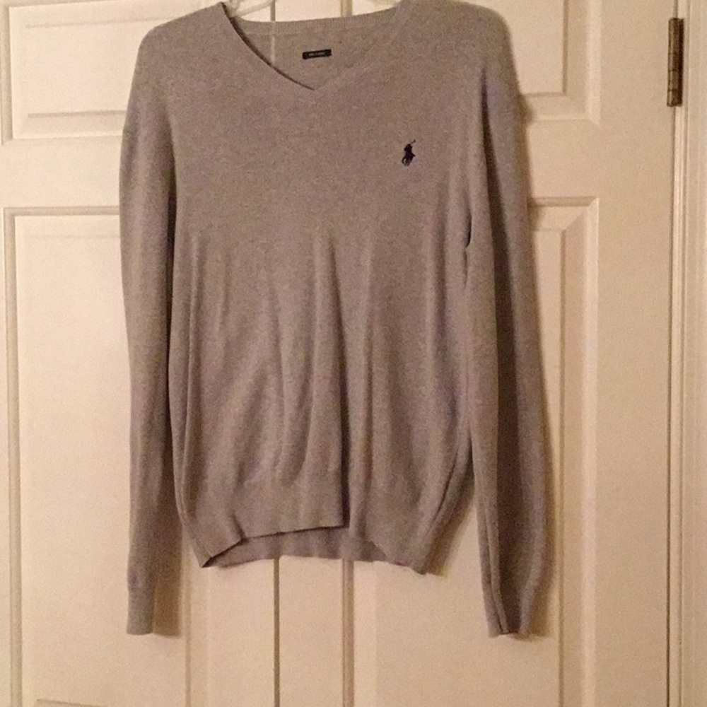 Gray V-neck Polo by Ralph Lauren Sweater